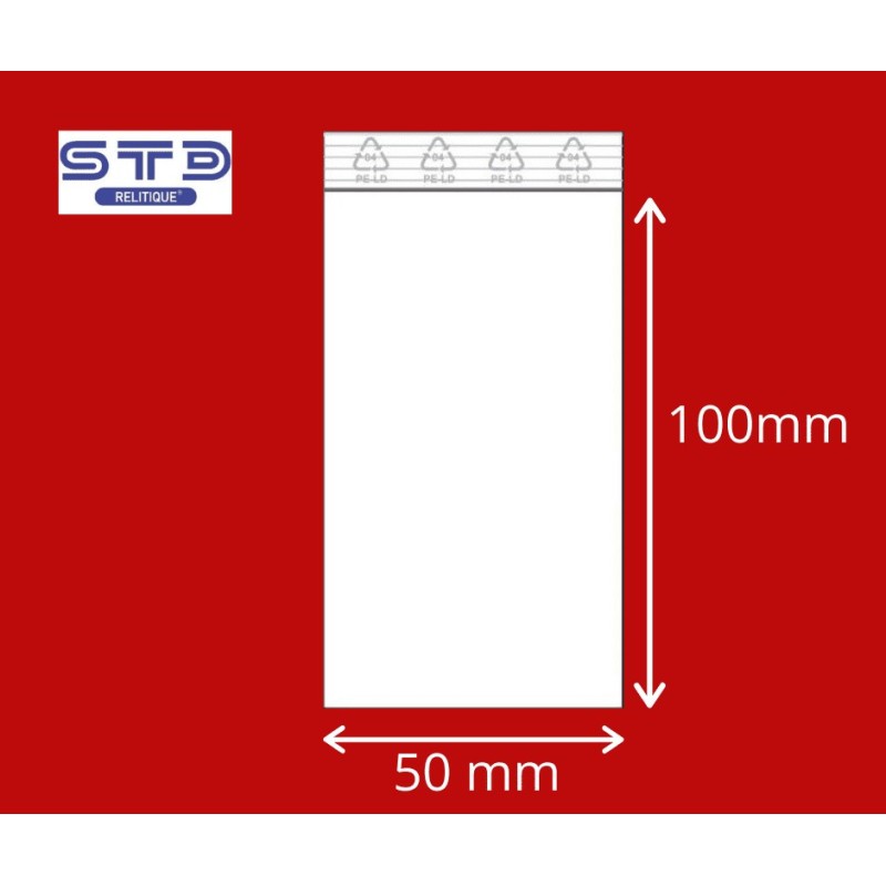 Sachet ZIP 50 x 100 mm 50 microns par 1000