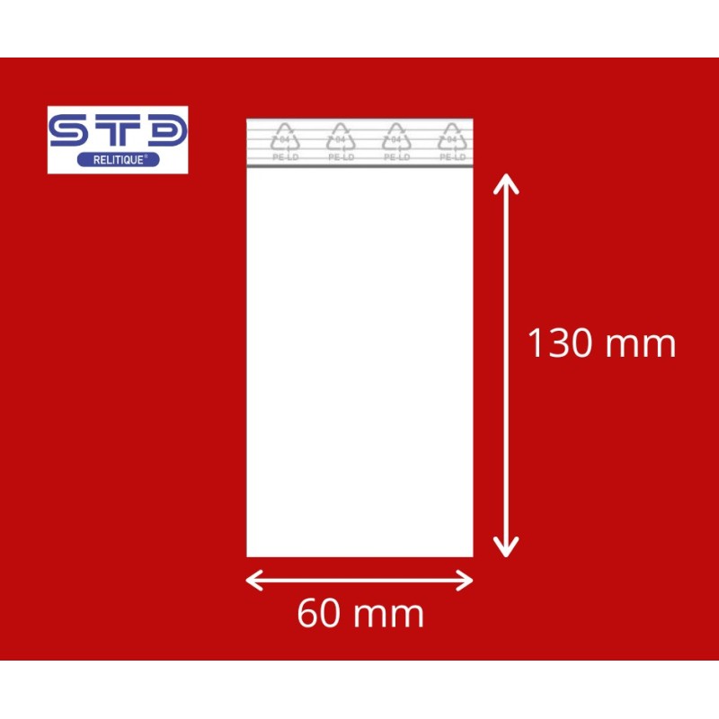 Sachet ZIP 60 x 130 mm 50 microns par 1000