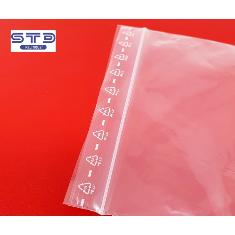 SACHET Transparent PET/PE Ouverture ZIP et Thermoscellable 160 x 270 mm/1000
