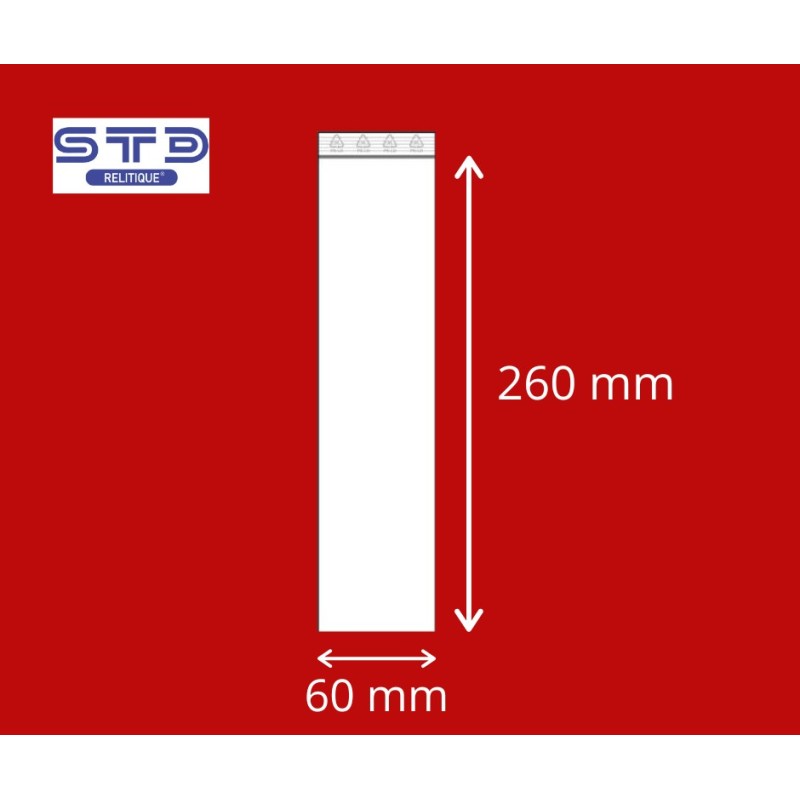 Sachet ZIP 60 x 260 mm 50 microns par 1000