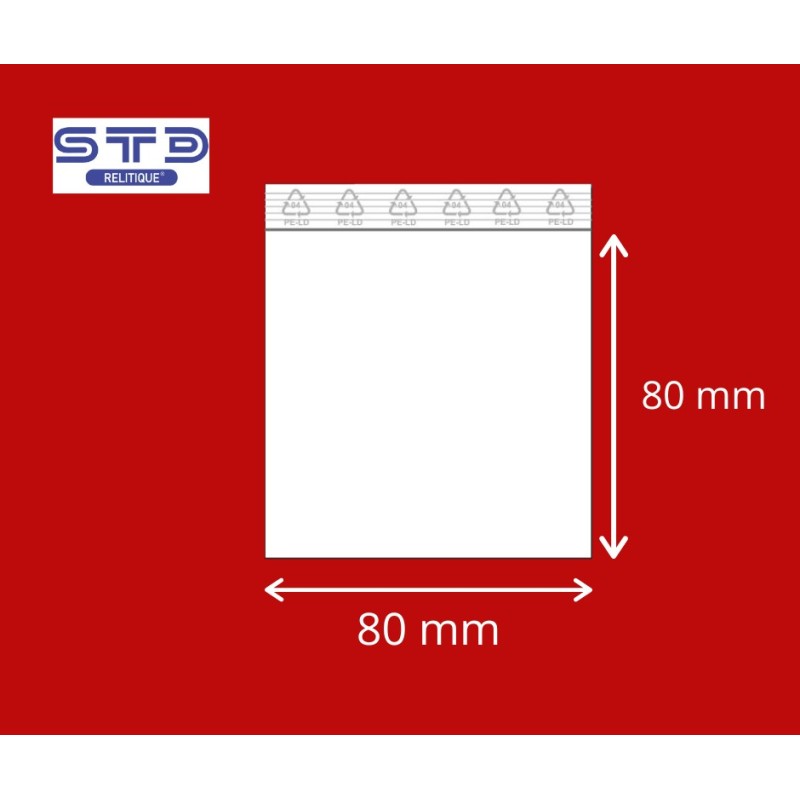 Sachet ZIP 80 x 80 mm 50 microns par 1000