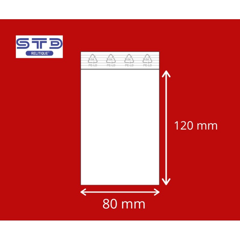 Sachet ZIP 80 x 120 mm 50 microns par 1000