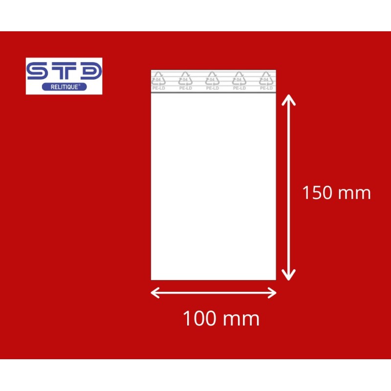 Sachet ZIP 100 x 150 mm 50 microns par 1000