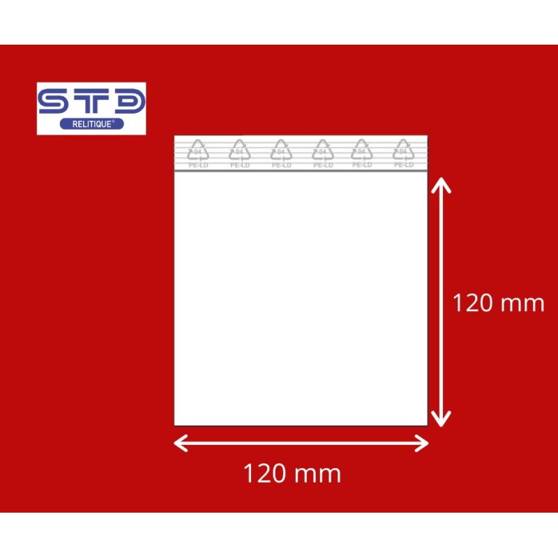 Sachet ZIP 120 x 120 mm 50 microns par 1000