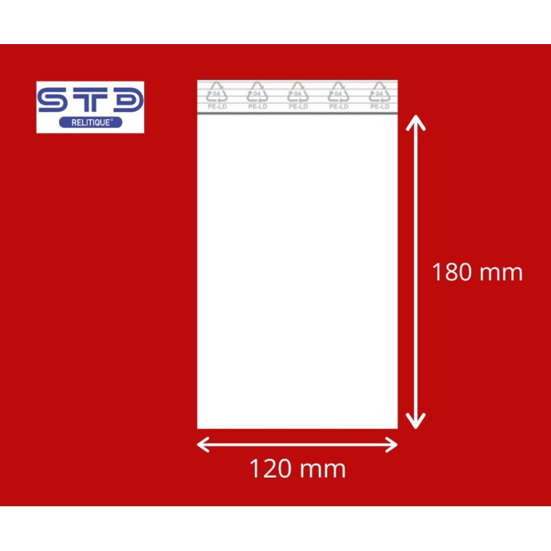 Sachet ZIP 120 x 180 mm 50 microns par 1000