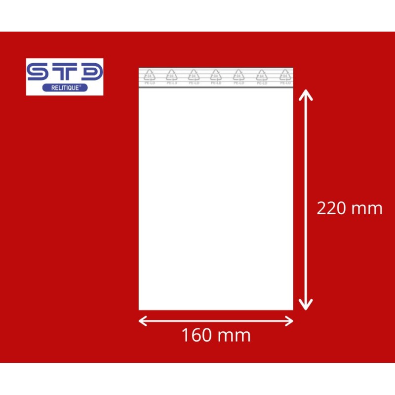 Sachet ZIP 160 x 220 mm 50 microns par 1000