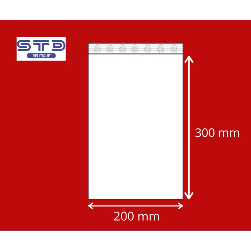 Sachet ZIP 200 x 300 mm 50 microns par 1000