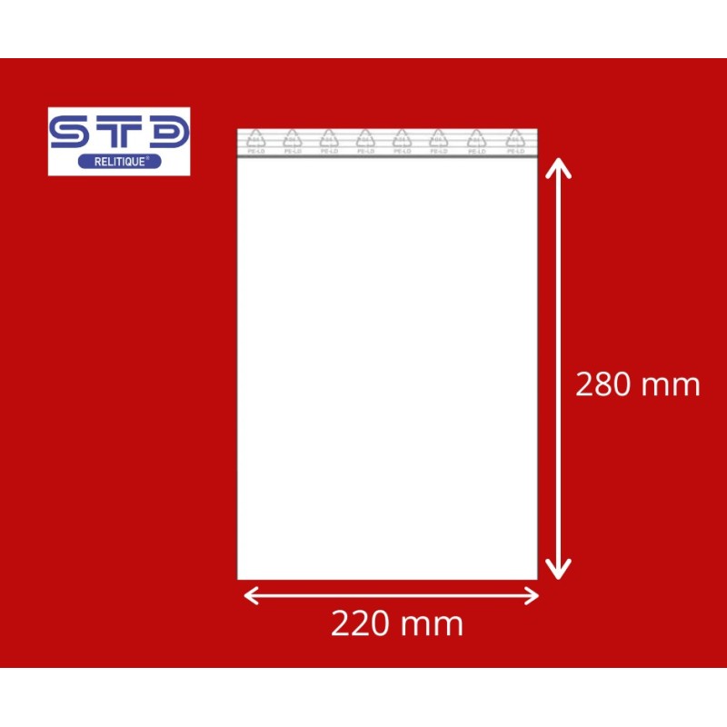 Sachet ZIP 220 x 280 mm 50 microns par 1000