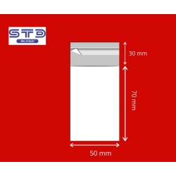 Sachet avec Rabat Adhésif  50 x 70 mm OPP 30 microns par 1000