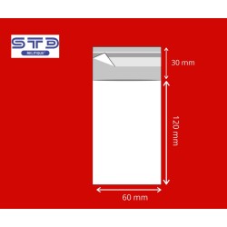 Sachet avec Rabat Adhésif  60 x 120 mm OPP 30 microns par 1000