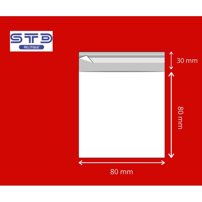 Rabat Adhésif 80 x 80 mm OPP 30 microns par 1000