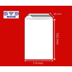 SACHET AVEC BANDE ADHESIVE 119 x 162 mm 35 microns PAR 1000