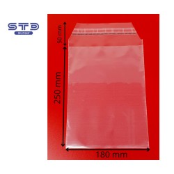 SACHET AVEC BANDE ADHESIVE 180 x 250 mm 35 microns PAR 1000