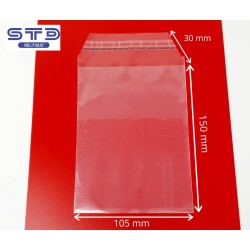 SACHET AVEC BANDE ADHESIVE 105 x 150 mm PE 50 microns par 1000