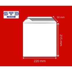 SACHET AVEC BANDE ADHESIVE 220 x 215 mm PE 50 microns par 1000