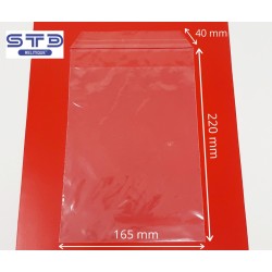 SACHET PP 50 microns AVEC BANDE ADHESIVE 165 x 220 mm par 1000