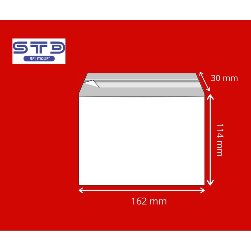 SACHET AVEC BANDE ADHESIVE 162 x 114 mm PP 100 microns par 1000