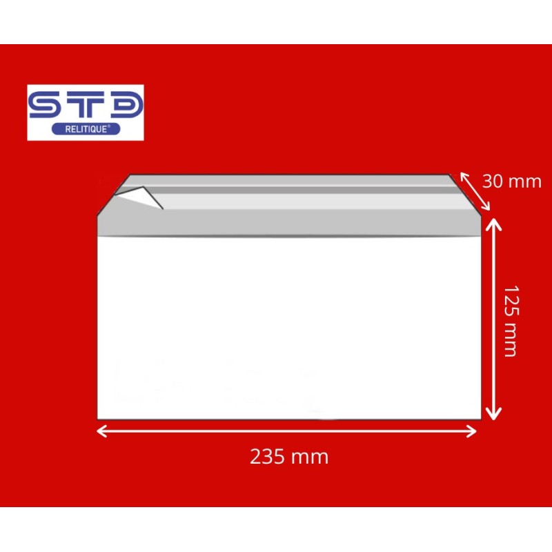 SACHET AVEC BANDE ADHESIVE 235 x 125 mm PP 100 microns par 1000