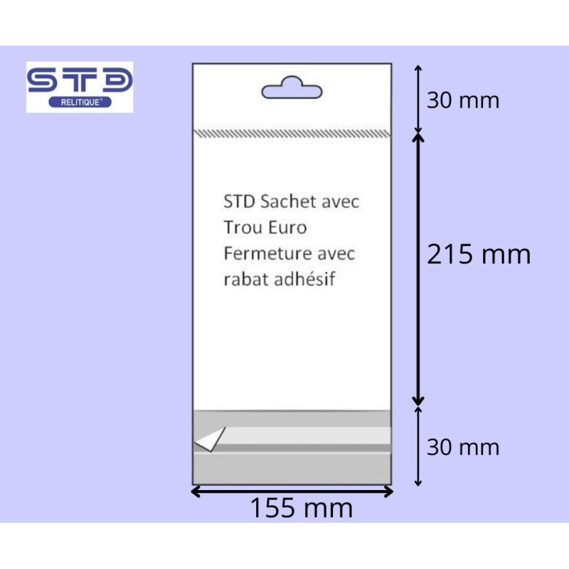 SACHET Transparent PET/PE Ouverture ZIP et Thermoscellable 160 x 270 mm/1000