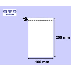 SACHET PLAT 100 x 200 mm PE 25 microns les 5000