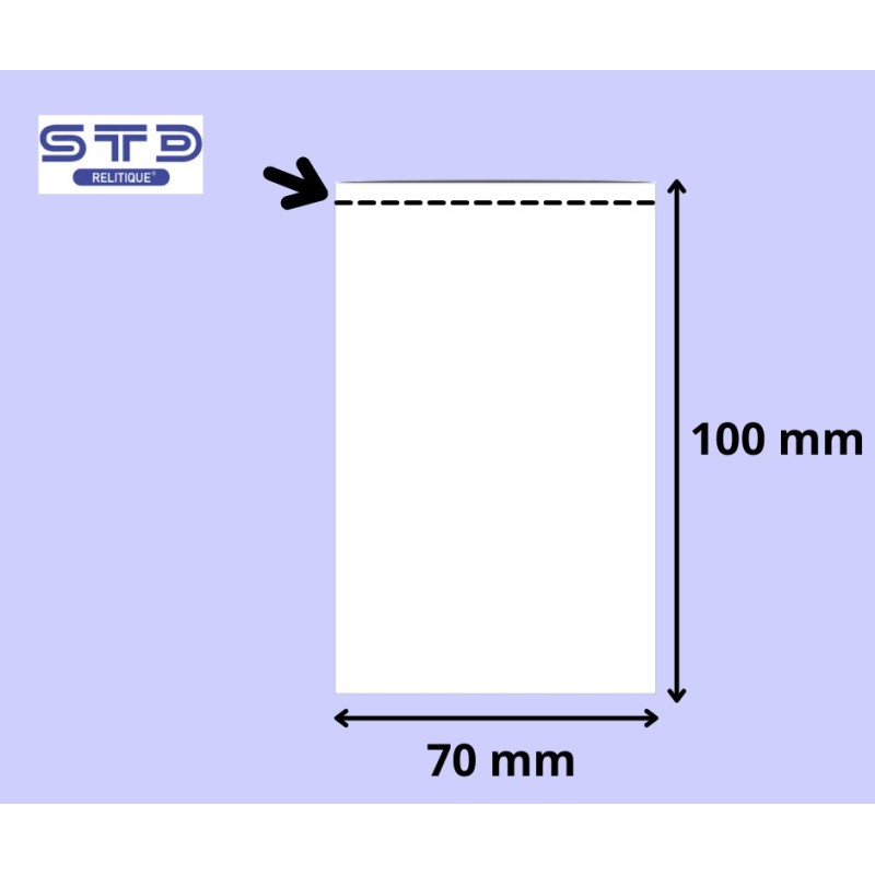 SACHET PLAT  70 x 100 mm PE 50 microns les 1000
