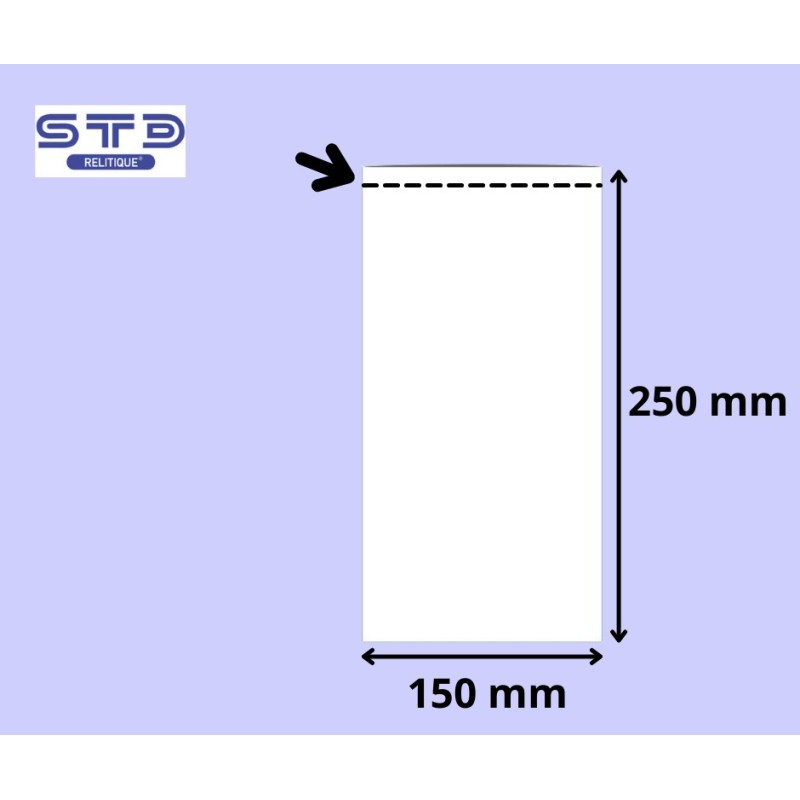 SACHET PLAT 150 x 250 mm  PE 50 microns les 1000