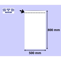 SACHET PLAT 500 x 800 mm PE 50 microns le 1000