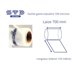 Sachet Gaine PE 100microns laize 700 mm - longueur 125 mètres