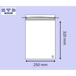 Sachet avec cordon 250 x 320 mm PE 50 microns PAR 1000