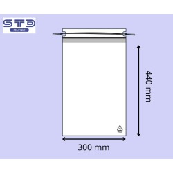 Sachet avec cordon 300 x 440 mm PE 50 microns PAR 1000