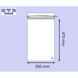 Sachet avec cordon 300 x 470 mm PE 50 microns PAR 1000