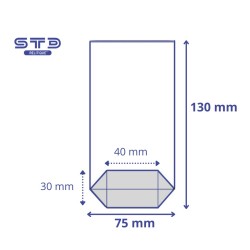 SACHET Transparent avec Fond 75 x 130 mm PAR 1000