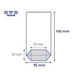 SACHET Transparent avec Fond 95 x 160 mm PAR 1000