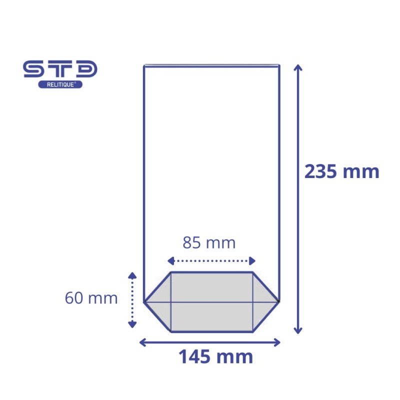 SACHET Transparent avec Fond 145 x 235 par 1000