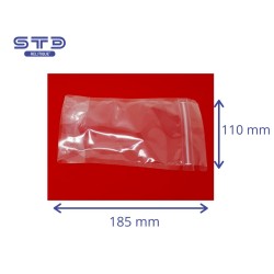 SACHET Transparent OPP Ouverture ZIP et Thermoscellable 110 x 185 mm par 1000