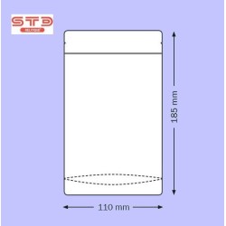 SACHET Transparent OPP Ouverture ZIP et Thermoscellable 110 x 185 mm par 1000