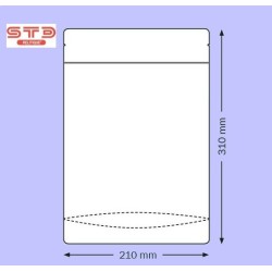 SACHET Transparent PET/PE Ouverture ZIP et Thermoscellable 210 x 310 mm/1000