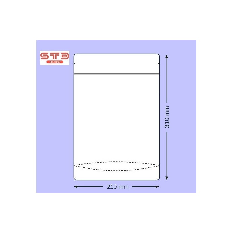 SACHET Transparent PET/PE Ouverture ZIP et Thermoscellable 210 x 310 mm/1000