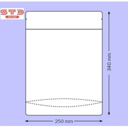 SACHET Transparent PET/PE Ouverture ZIP et Thermoscellable 250 x 340 mm/1000