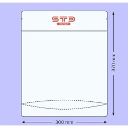 SACHET Transparent PET/PE Ouverture ZIP et Thermoscellable 300 x 370 mm/1000
