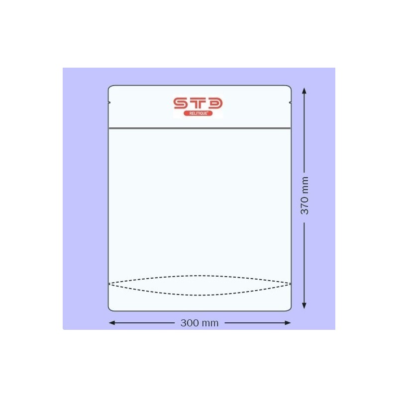 SACHET Transparent PET/PE Ouverture ZIP et Thermoscellable 300 x 370 mm/1000