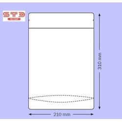 SACHET PET/PE/ALU NOIR Ouverture ZIP et Thermoscellable 210 x 310 mm/1000