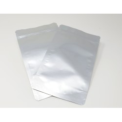 SACHET PET/PE/ALU ARGENT Ouverture ZIP et Thermoscellable 85 X 140 mm PAR 1000