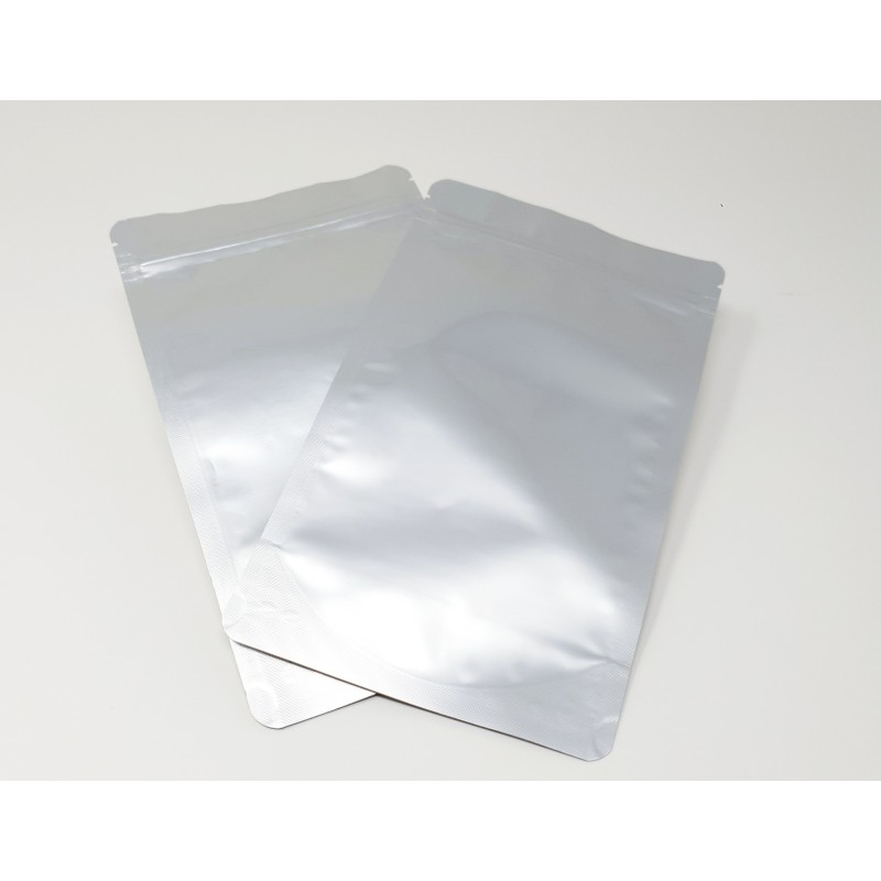 SACHET PET/PE/ALU ARGENT Ouverture ZIP et Thermoscellable 110 x185 mm PAR 1000