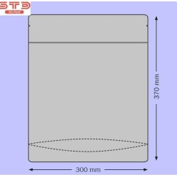 SACHET PET/PE/ALU ARGENT Ouverture ZIP et Thermoscellable 300 x 370 mm PAR 1000