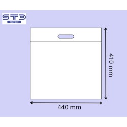 Sac Transparent avec anse PE 50 microns 440 x 410 mm par 1000