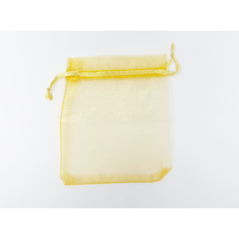 Sac Cadeau Tissus Organza JAUNE 75 x 100 mm PAR 50