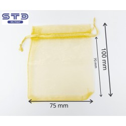 Sac Cadeau Tissus Organza JAUNE 75 x 100 mm PAR 50