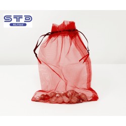 Sac Cadeau Tissus Organza ROUGE 150 x 200 mm PAR 50