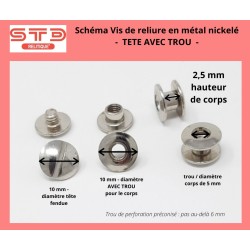 VIS NICKELEE A RELIURE 2,5 MM PAR 100